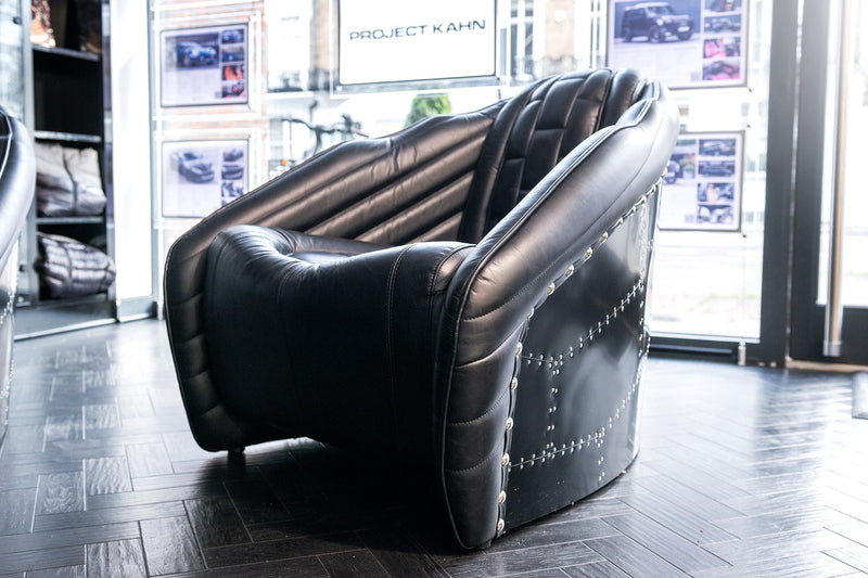 Vintage Motorcar-Inspired Chair in Stealth Black