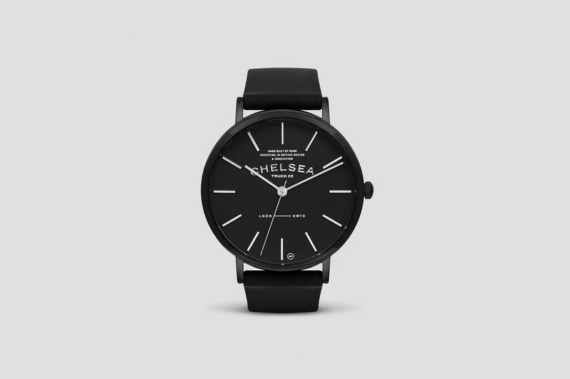 Wide Angle Of Classic Noir Watch by Chelsea Truck Company