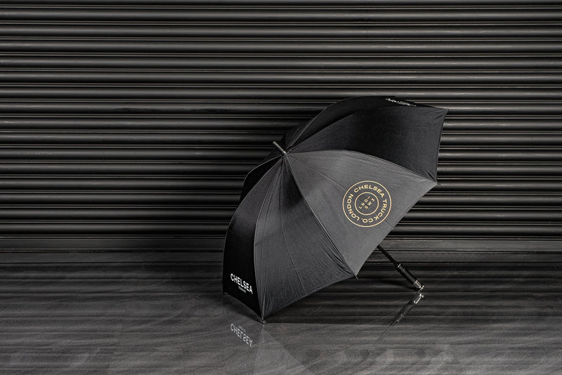Black Chelsea Truck Company Umbrella With The Chelsea Truck Company Logo