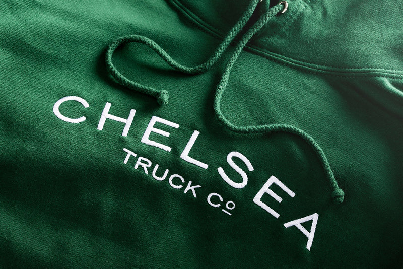 Stacked Chelsea Company's  Multi-colored Comfortable Hoodies On Black Jeep 