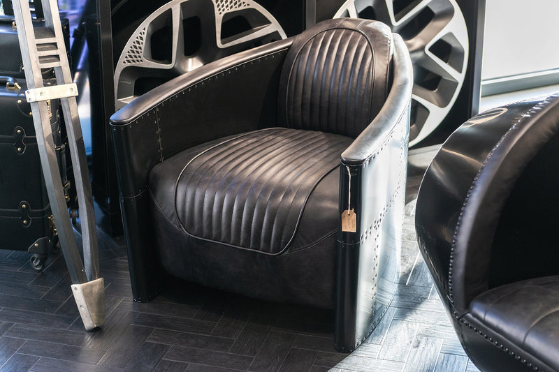 Vintage Automobile-Inspired Chair in Stealth Black