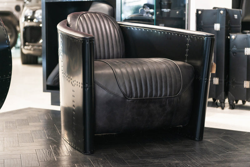 Vintage Automobile-Inspired Chair in Stealth Black