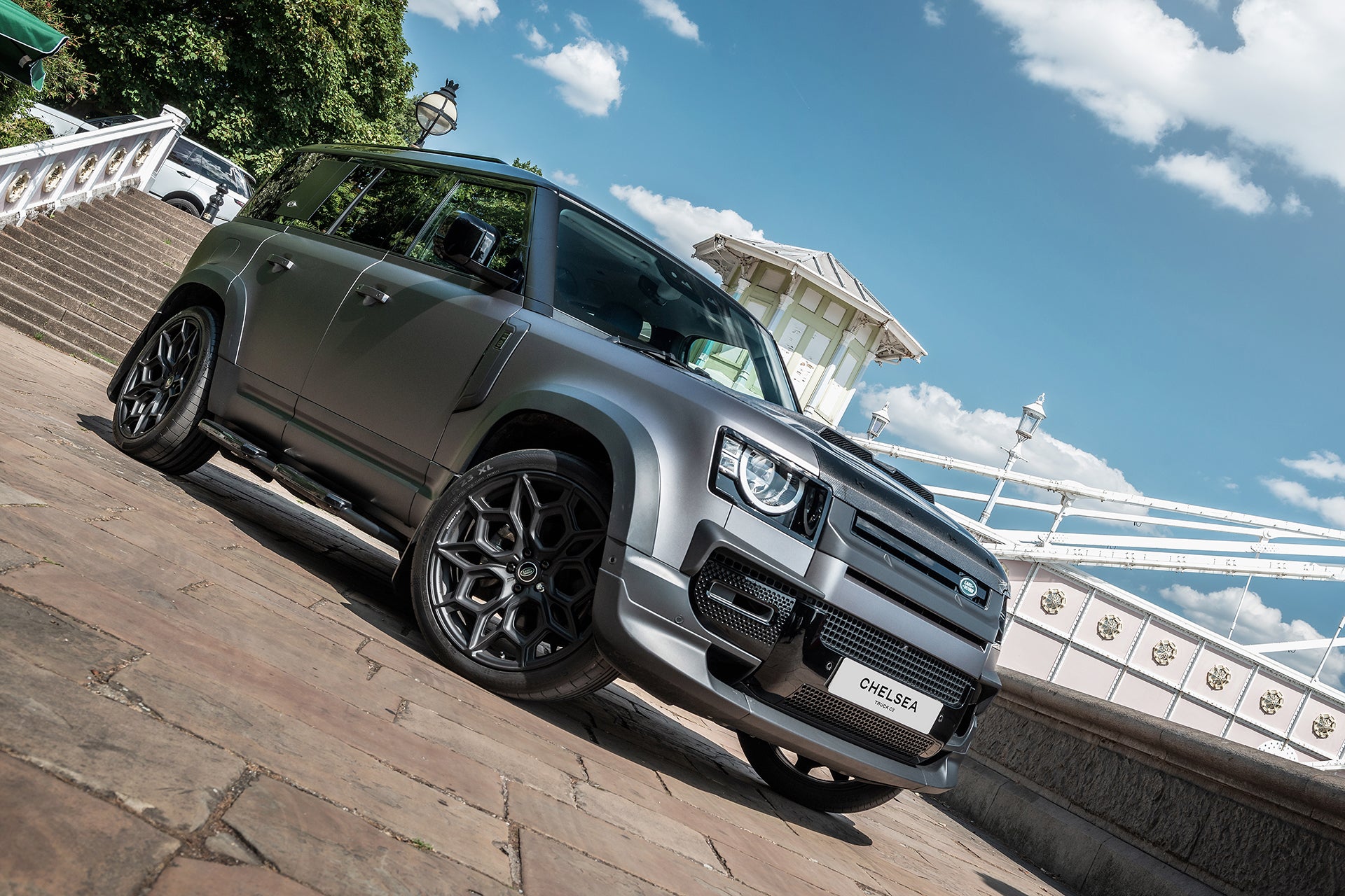 Range Rover Defender Gray Land Rover Defender 110 - Satin Grey Exterior - Project Kahn