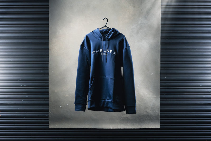 Navy Blue with White Embroidery Chelsea Truck Co Hoodie