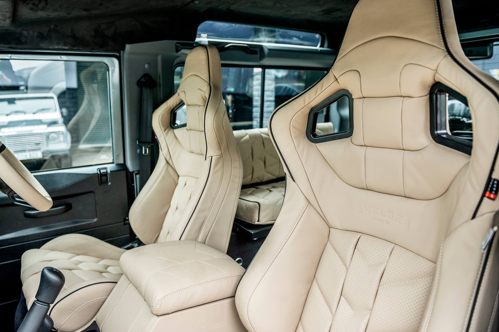 Wider view of the Land Rover Defender 90 6-seat conversion
