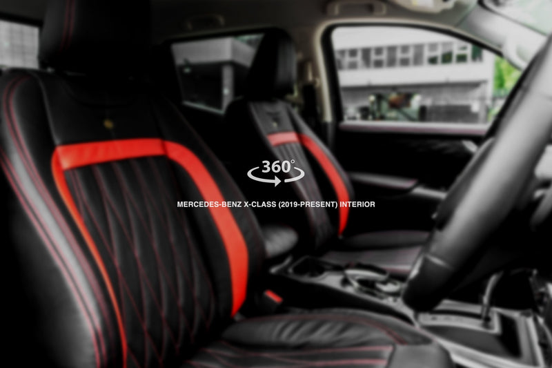 Mercedes X-Class (2019-Present) Black & Red comfort Leather Interior Tailored by Project Kahn