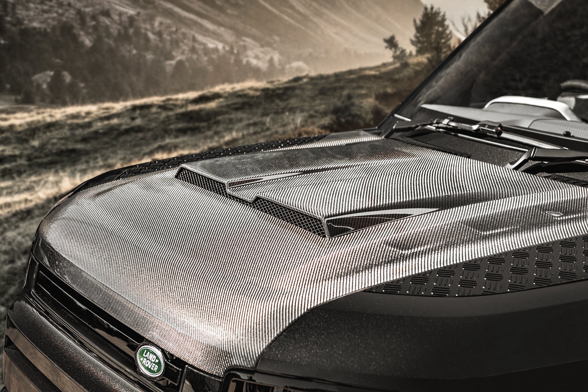 Land Rover Defender (2020 Onwards) Exposed Carbon Vented Bonnet ...