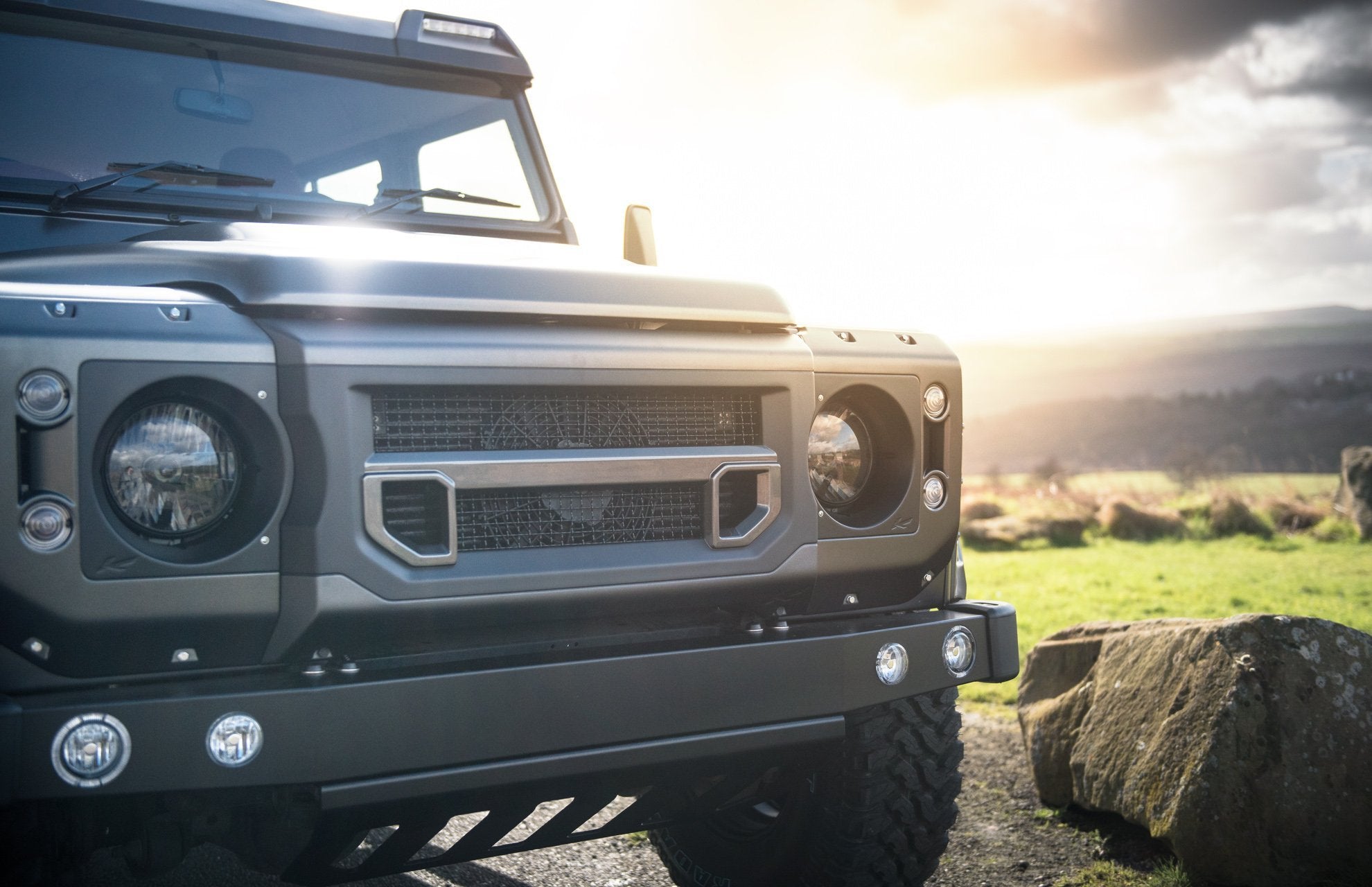 Land Rover Defender Front Grille Headlight Surrounds | Project Kahn